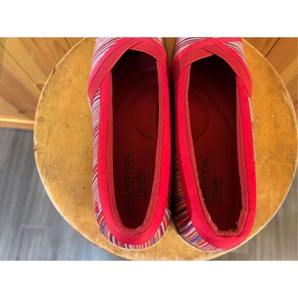 Grasshoppers Misty Wedge Red Canvas Loafer Shoes EF52840 - Women's Size US 11N - Picture 5 of 8